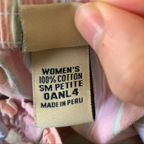 L.L. Bean Vintage Flowy Paper Bag Waist Pants | Rainbow Pattern | Small - Picture 6 of 7